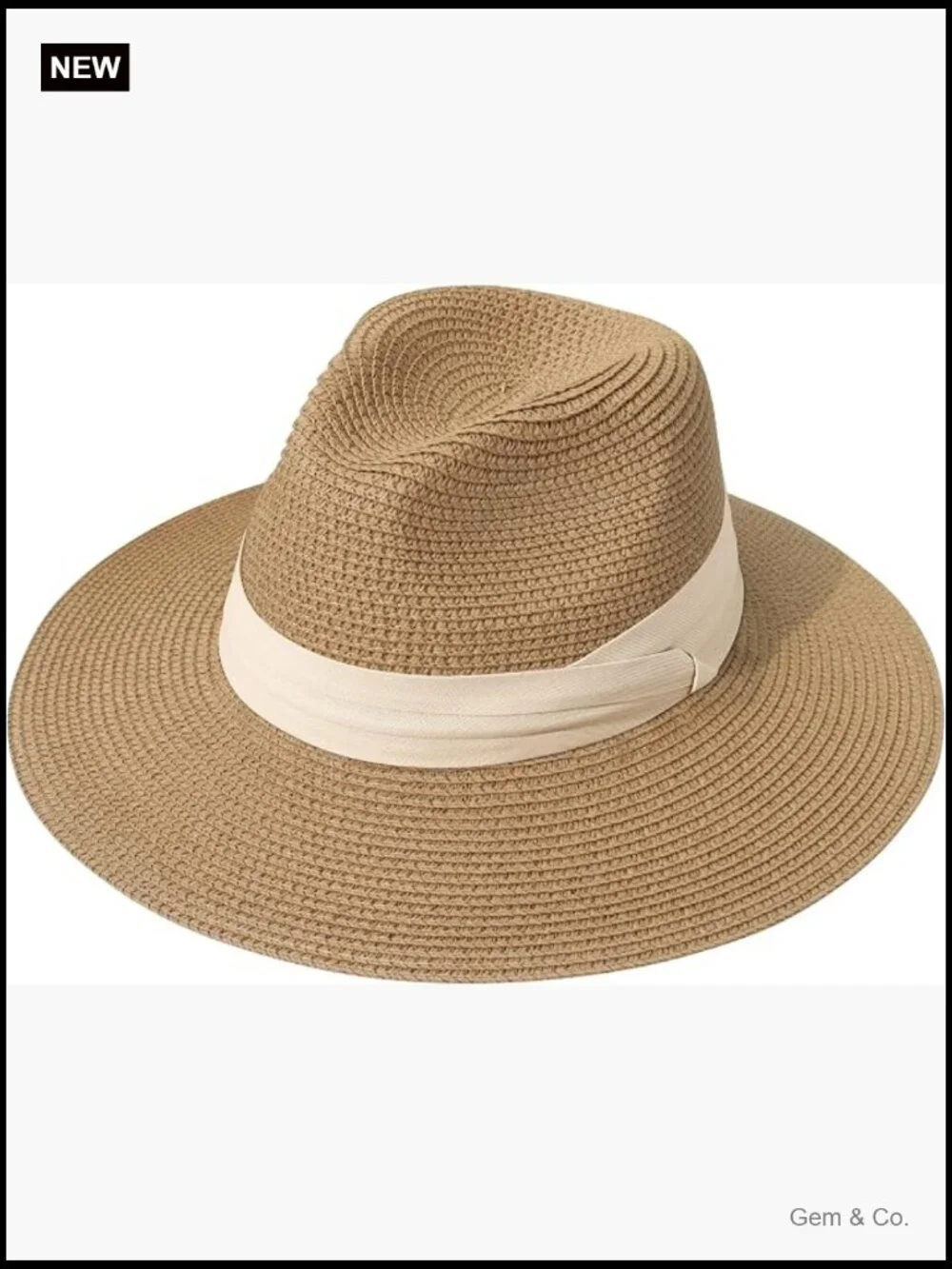 Wide Brim Straw Panama Roll Up Hat Fedora Beach Sun Hat UPF50+